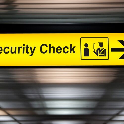Schild Security Check Sicherheitskontrolle