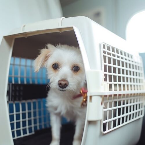 Hund als Reisegepäck im Flugzeug