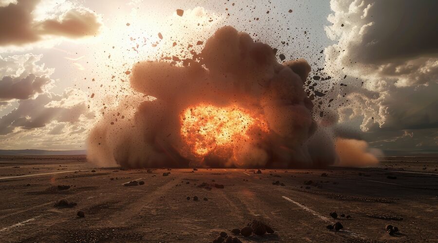 Absturz eines UPS-Frachtflugzeugs am Flughafen Louisville, dichte Rauchwolken steigen auf